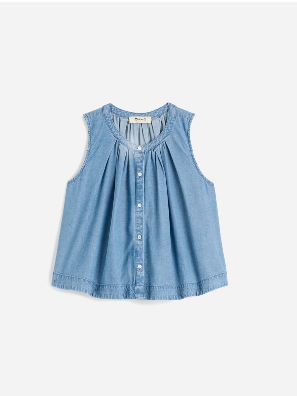 Madewell Light Blue Denim Sleeveless Button-Front Camisole
